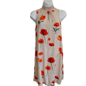 TWIK SIMONS COLLAR HALTER TOP FLOWER PRINT SLEVELESS MINI DRESS SIZE X-S…